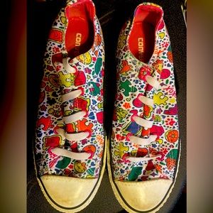 Wmn 6.5 Converse slip ons; cute doughnut design with white toe; little use